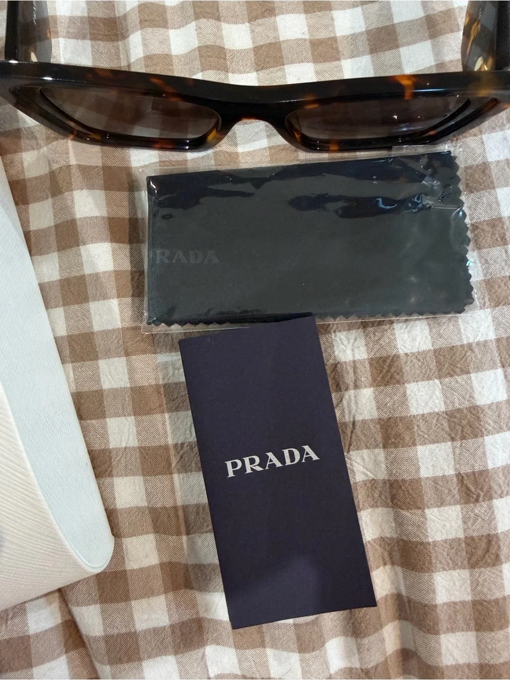 Prada Tortoiseshell Square Sunglasses with Brown Lenses
